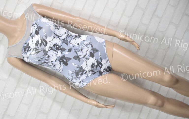 ウノア モノクロ花柄ノースリーブバレエレオタード買取入荷│バレエ 