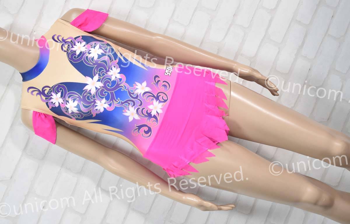 レオタードトウキョウ　スカート　プルオン　一回使用　花柄　ピンク SASAKI ササキスポーツ 花柄 新体操競技用レオタード買取入荷│体操